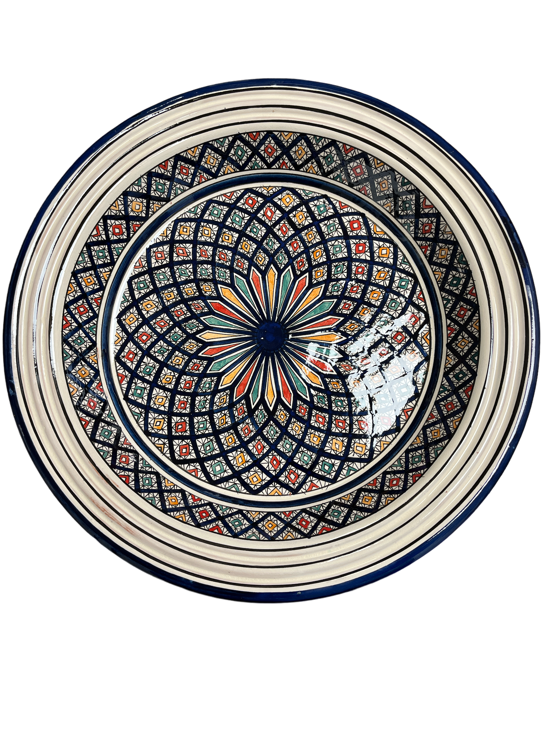Safi Kasriya Clay Plate Guessaa  Decorated 40 cm