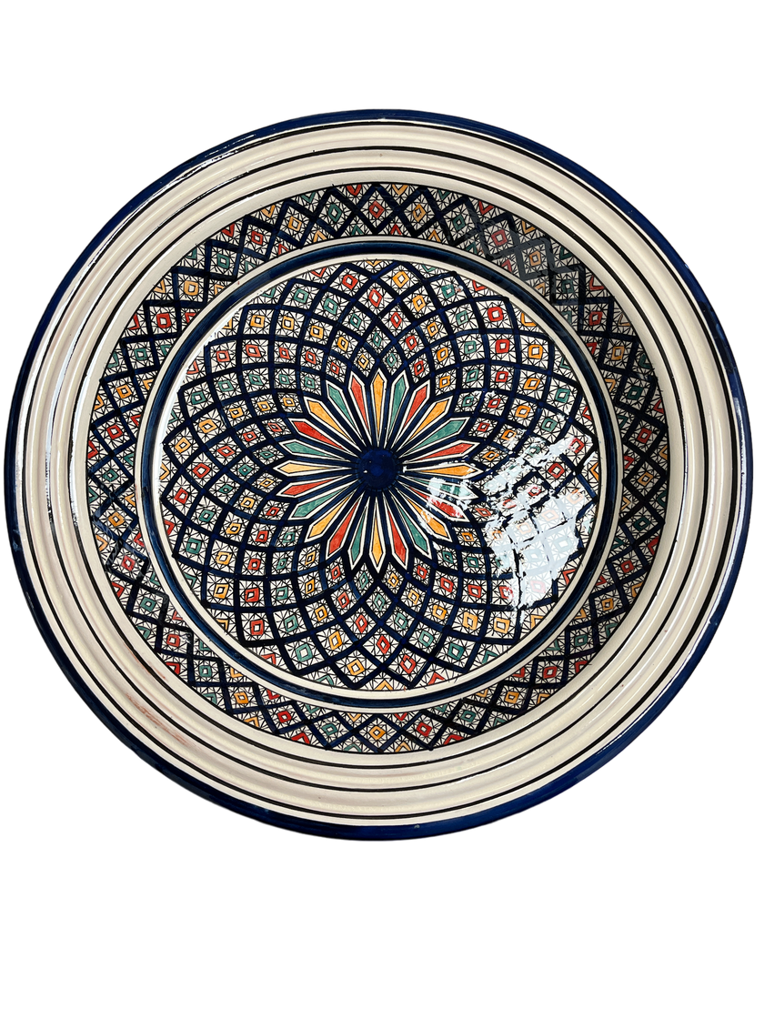 Safi Kasriya Clay Plate Guessaa  Decorated 40 cm