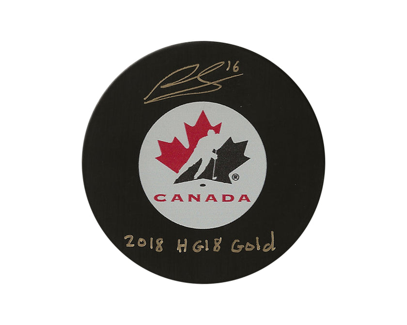 Ryan Suzuki Autographed Team Canada Autograph Model Puck Inscribed 