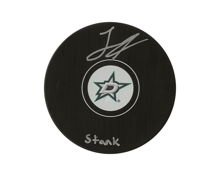 Logan Stankoven Autographed Dallas Stars Autograph Model Puck Inscribed 