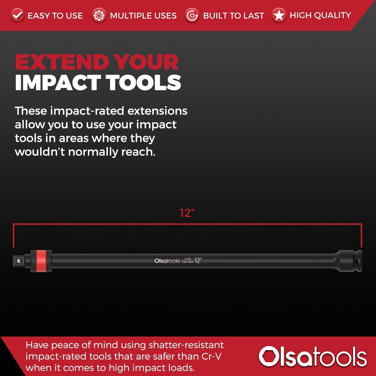 Extension de douille à impact verrouillable