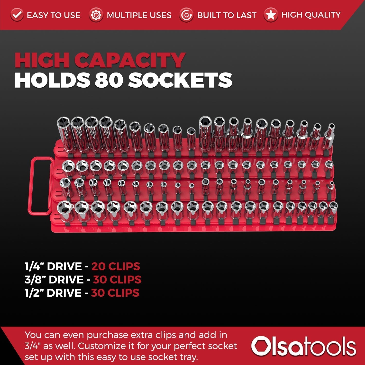 Socket Organizer Tray With Handle