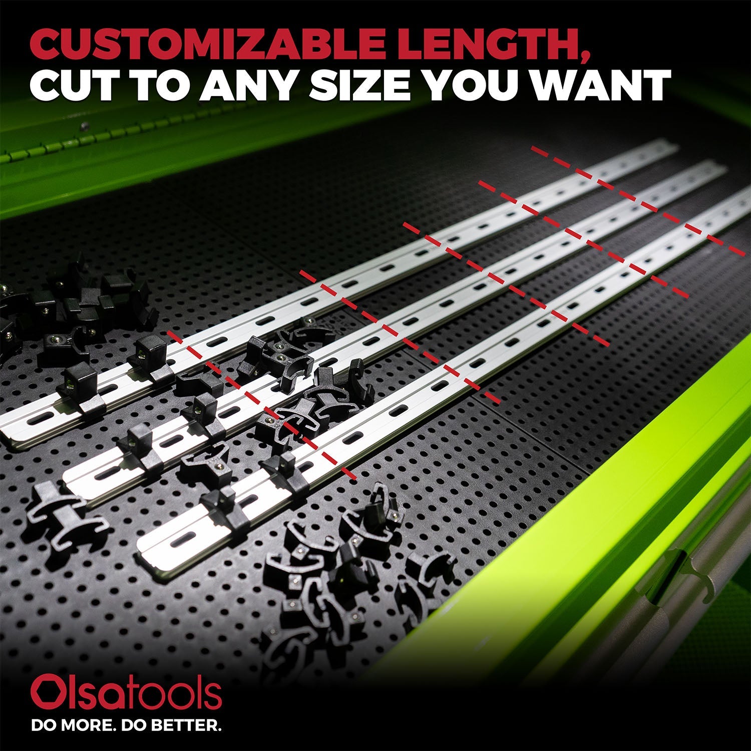 Barres de fixation en aluminium pour outils Toolgrid®