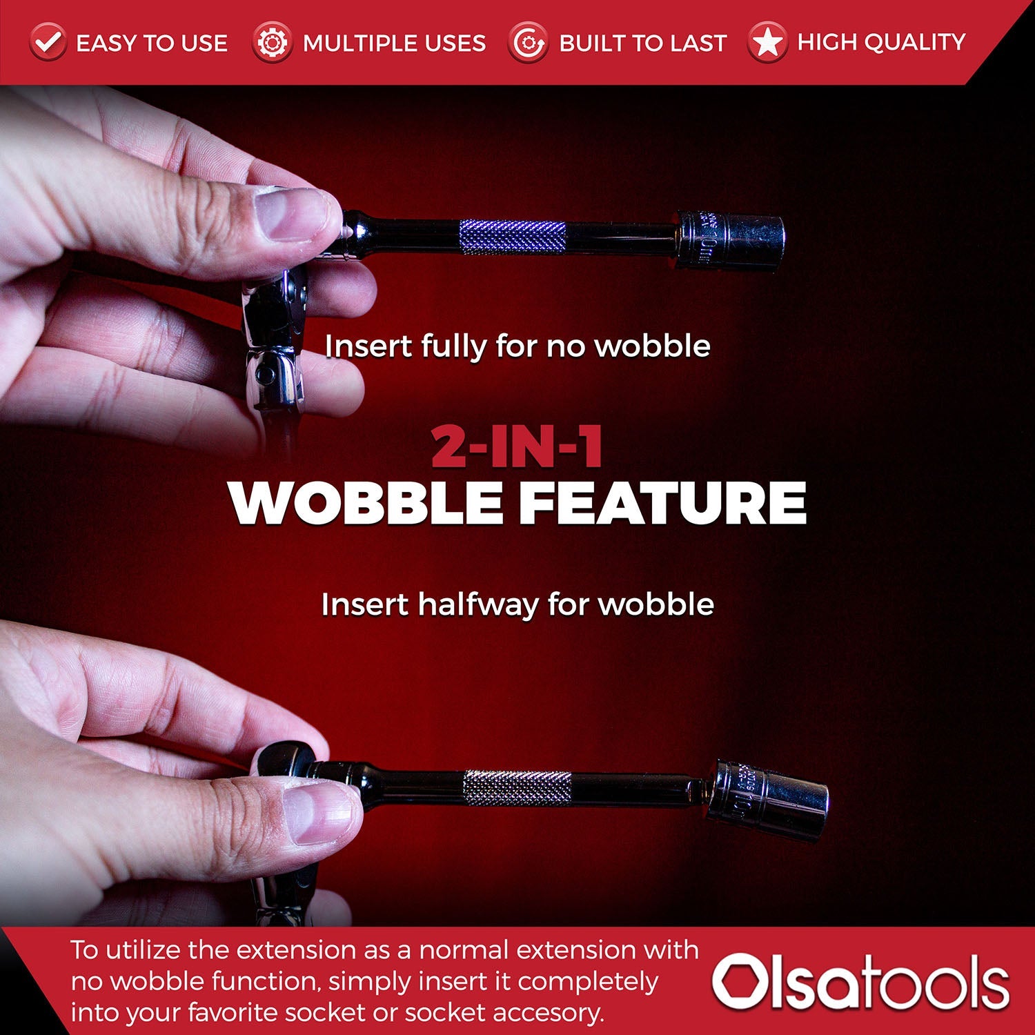 Wobble Socket Extension Set (9pc) | 1/2, 3/8, 1/4