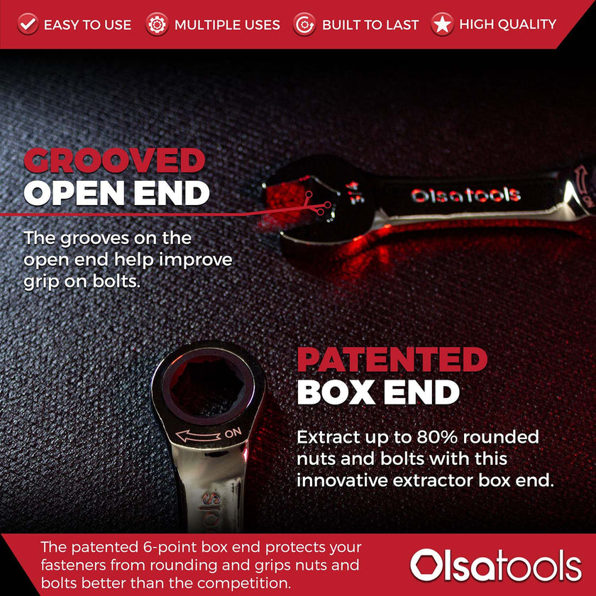 120 Tooth Stubby Ratcheting Wrench Set