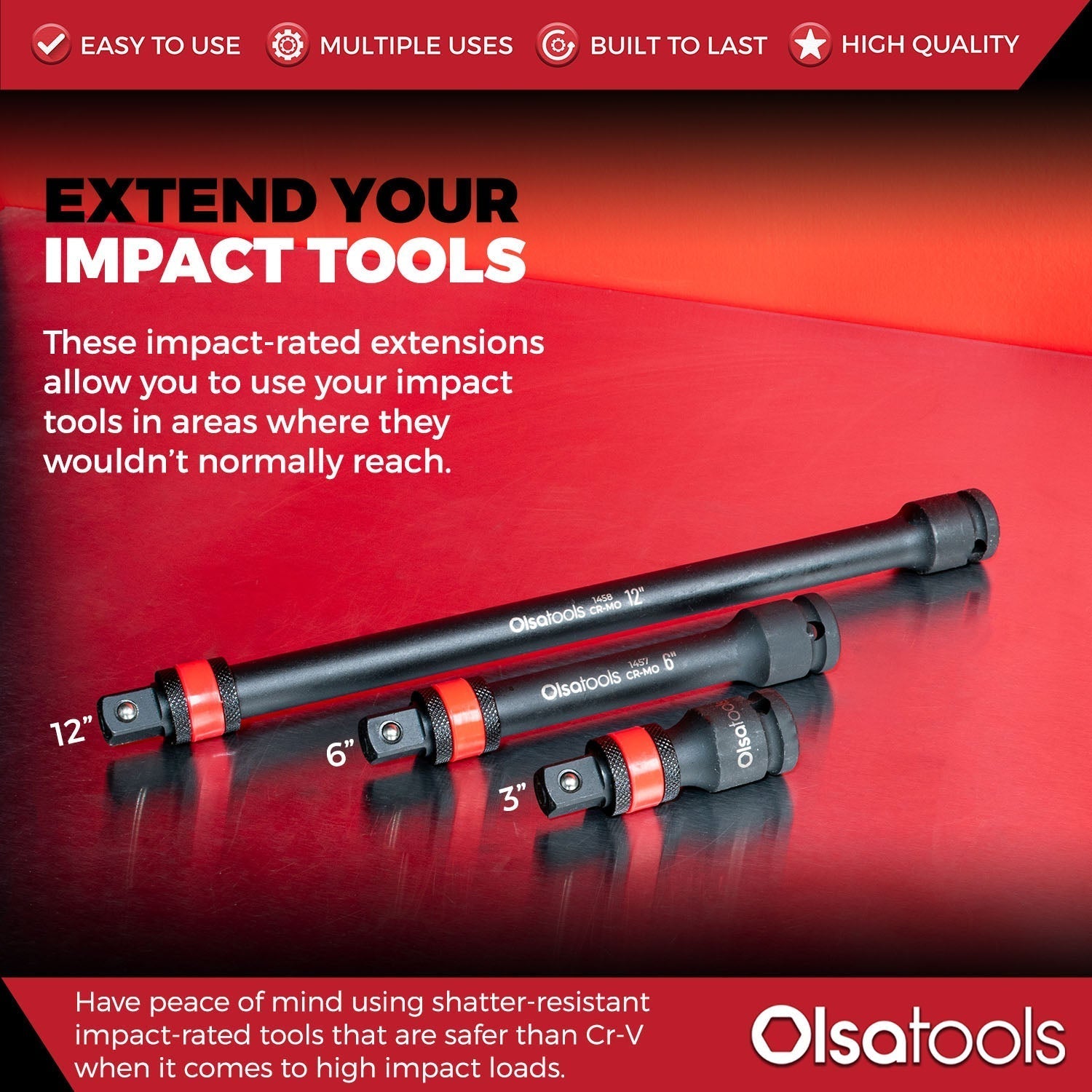 Extension de douille à impact verrouillable