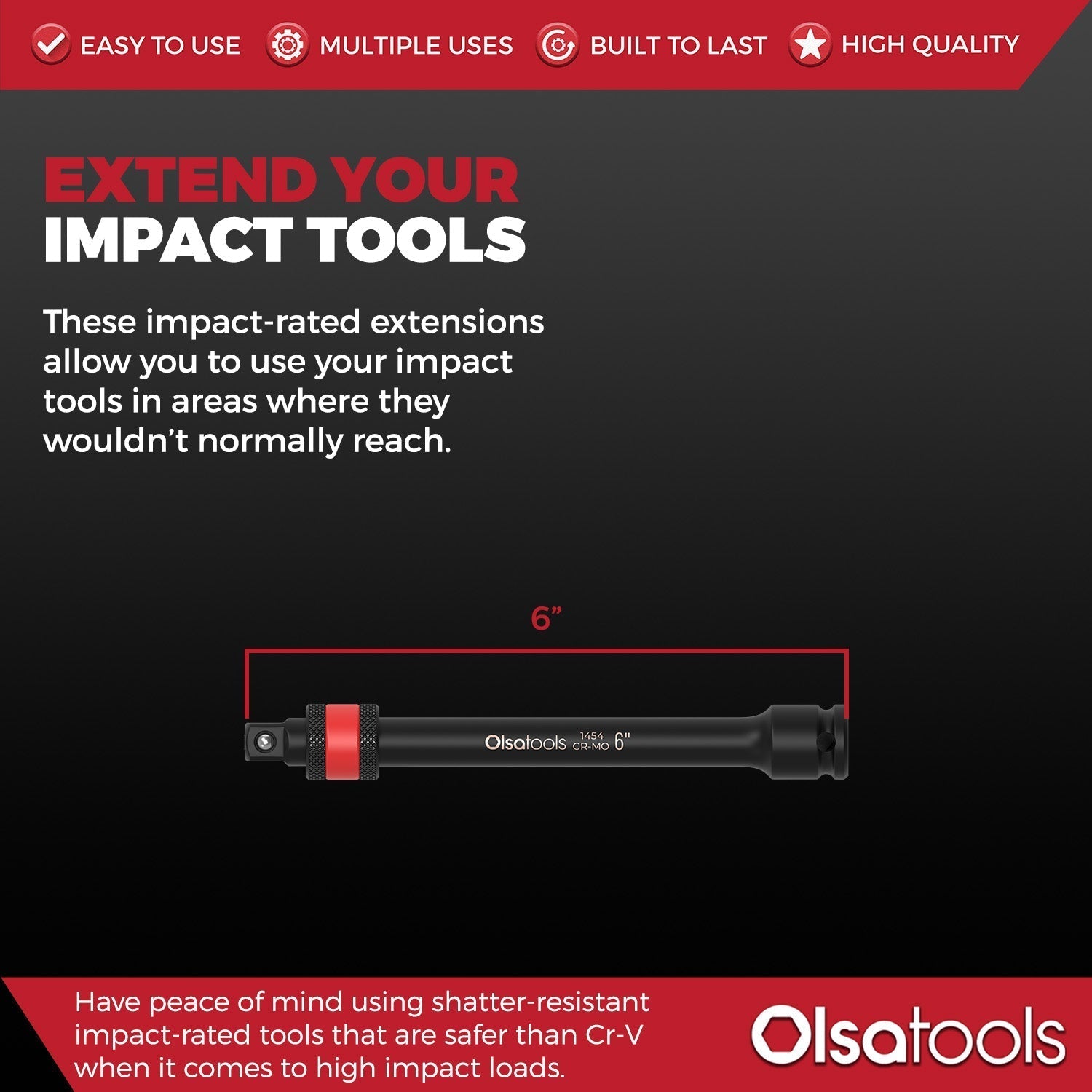 Extension de douille à impact verrouillable