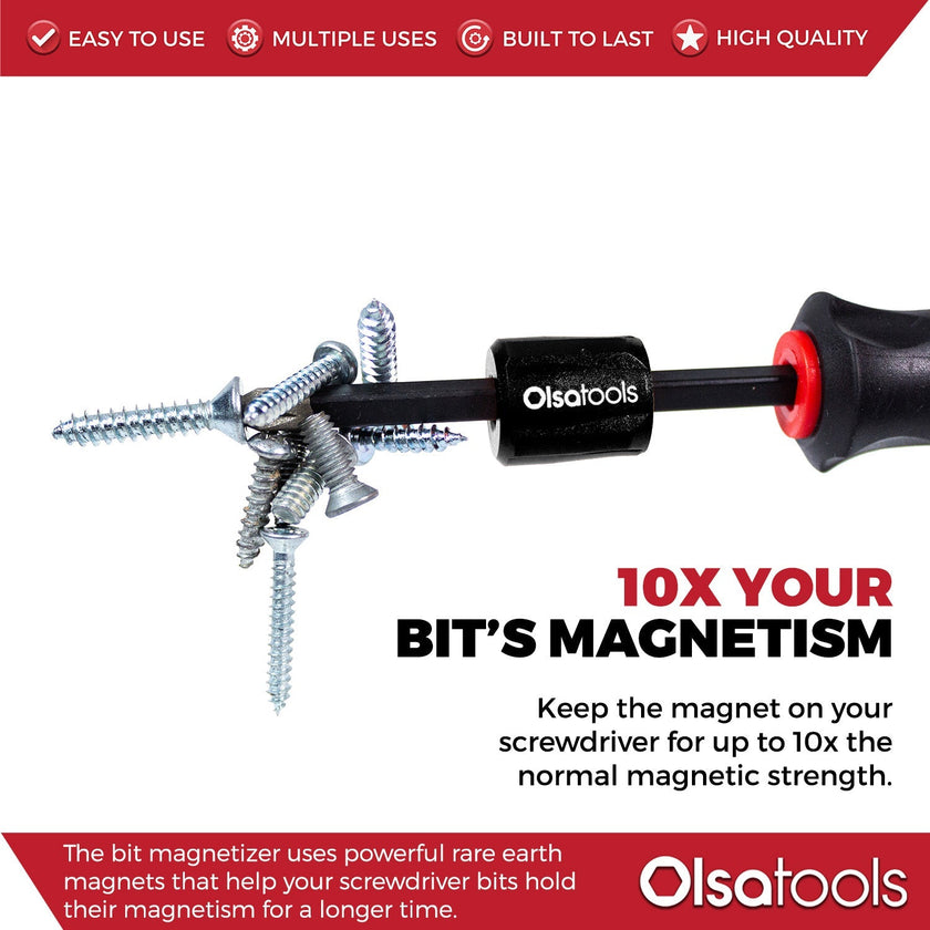 Bit Magnetizer Ring and Demagnetizer Screwdriver Bit Drive Holder
