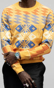 Yellow Kente Knitted Sweater