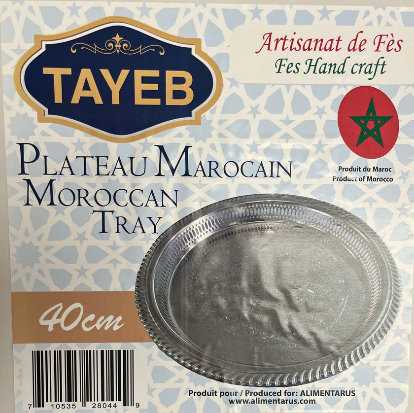 Tayeb Tea Tray Silver Round 40 cm