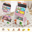 3 in 1 Kids Easel and Play Station Convertible with Chair and Storage Bins-White