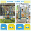 Mini Trampoline for Kids with Safety Enclosure Net and Foam Handles-Yellow