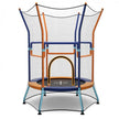 Mini Trampoline for Kids with Safety Enclosure Net and Foam Handles-Orange