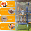 Mini Trampoline for Kids with Safety Enclosure Net and Foam Handles-Orange