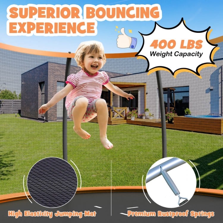 12FT ASTM Approved Recreational Trampoline with Ladder