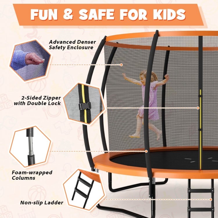 12FT ASTM Approved Recreational Trampoline with Ladder