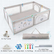 Large Baby Playpen with Pull Rings Ocean Balls and Cute Pattern-Penguin