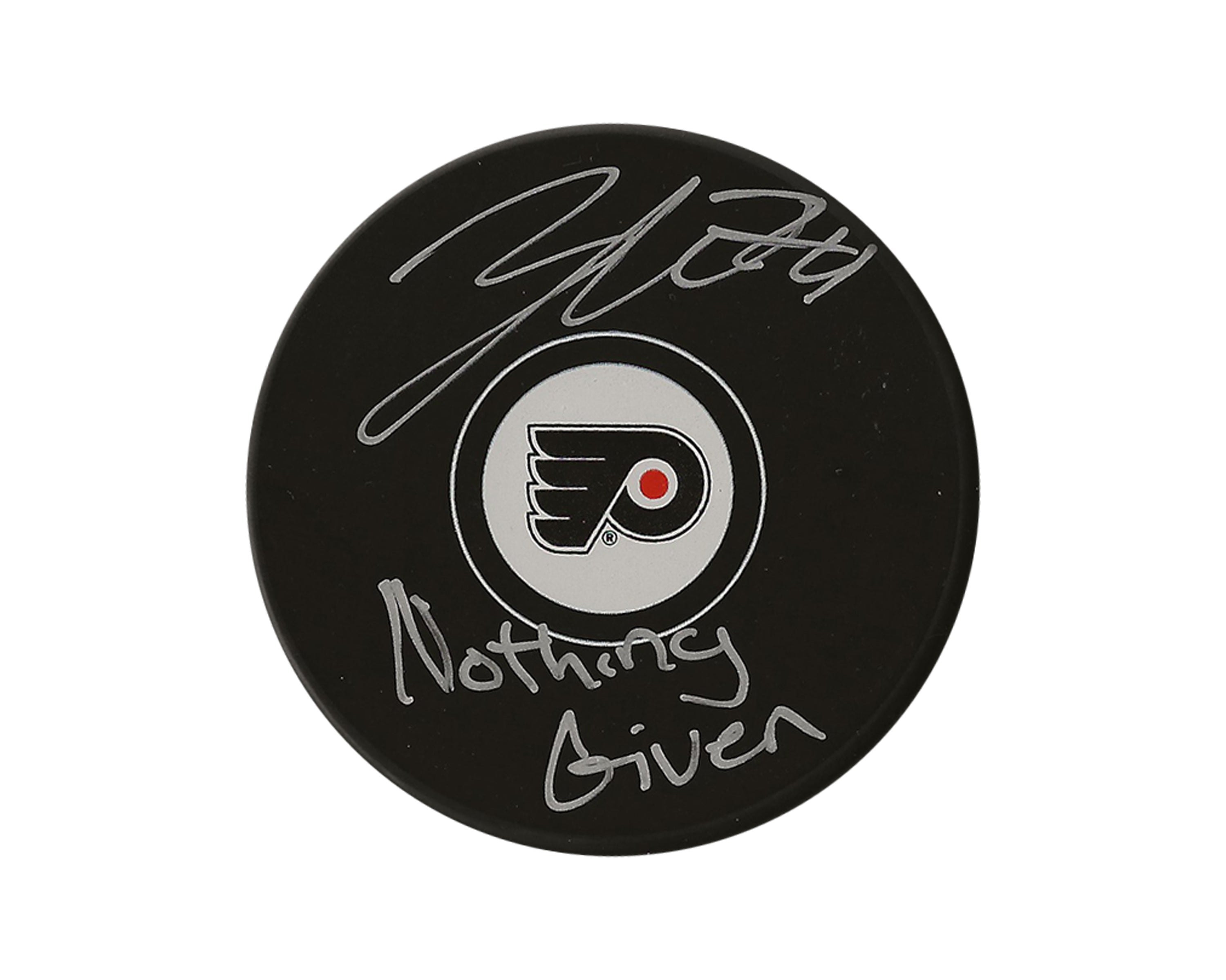 Zayde Wisdom Autographed Philadelphia Flyers Autograph Model Puck Inscribed 