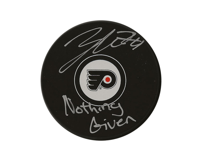 Zayde Wisdom Autographed Philadelphia Flyers Autograph Model Puck Inscribed 