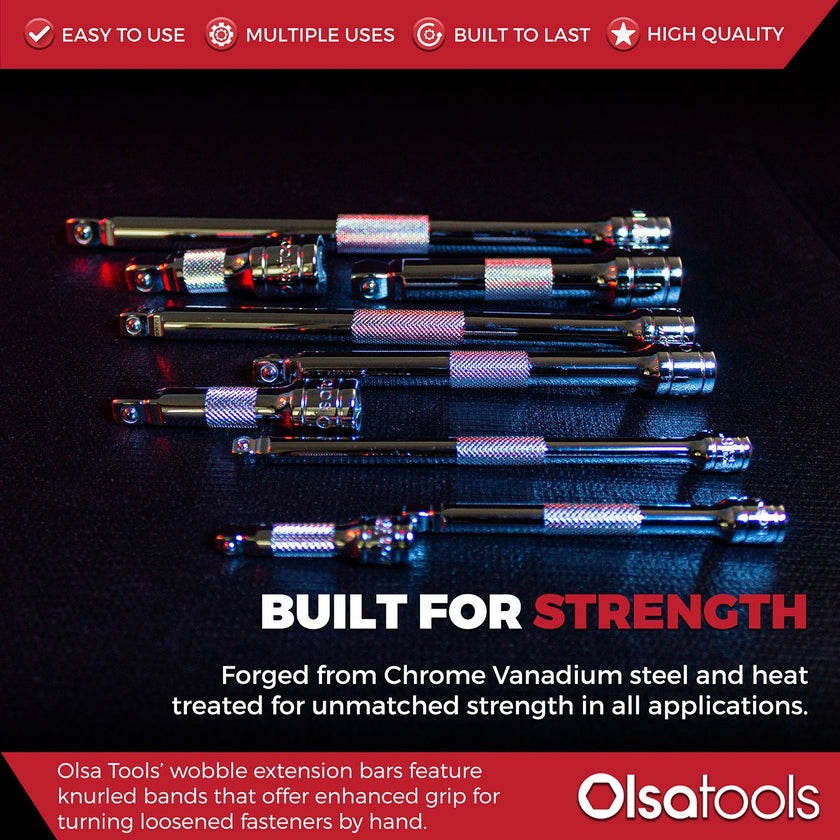 Wobble Socket Extension Set (9pc) | 1/2, 3/8, 1/4