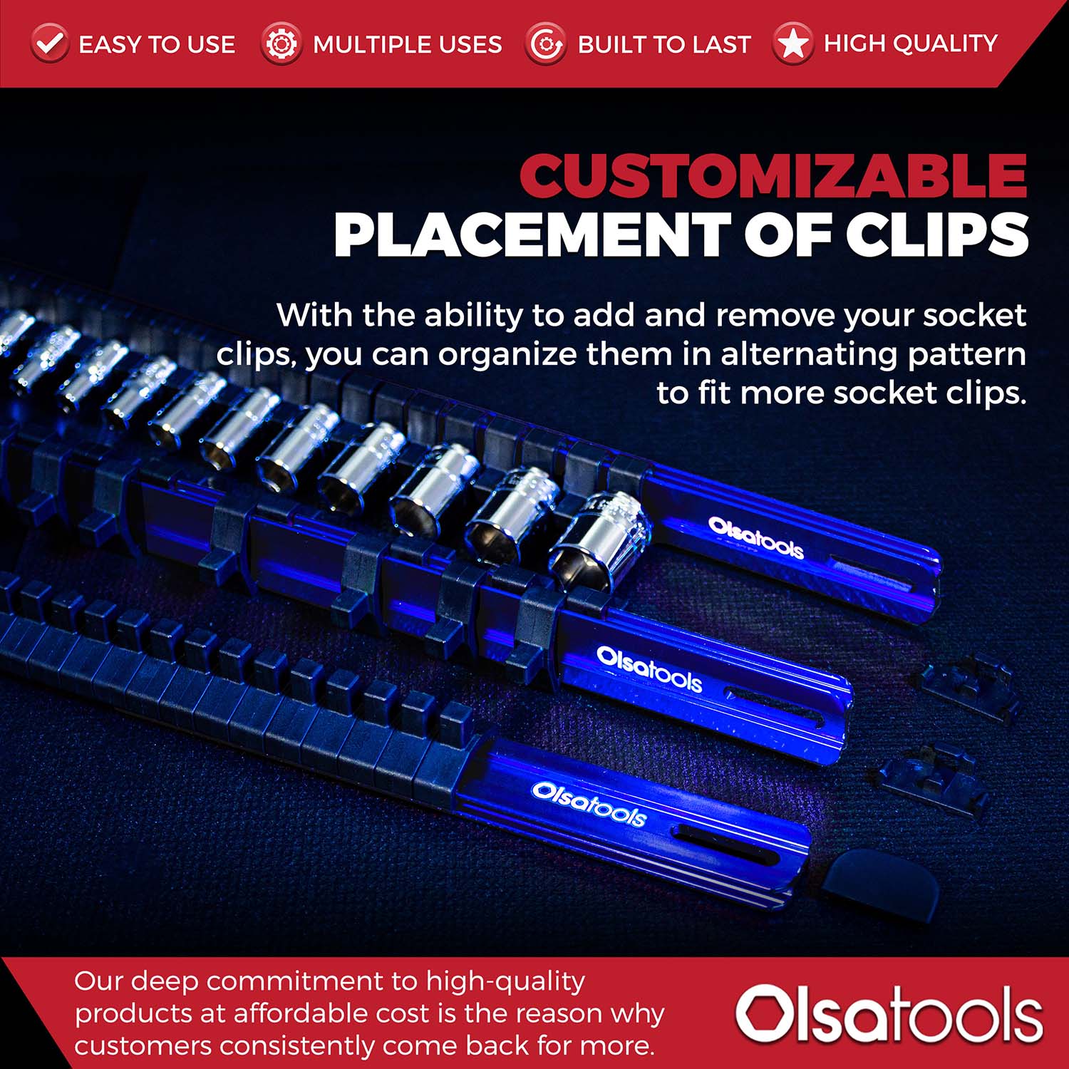 Aluminum Socket Organizer Rails with Locking End Caps