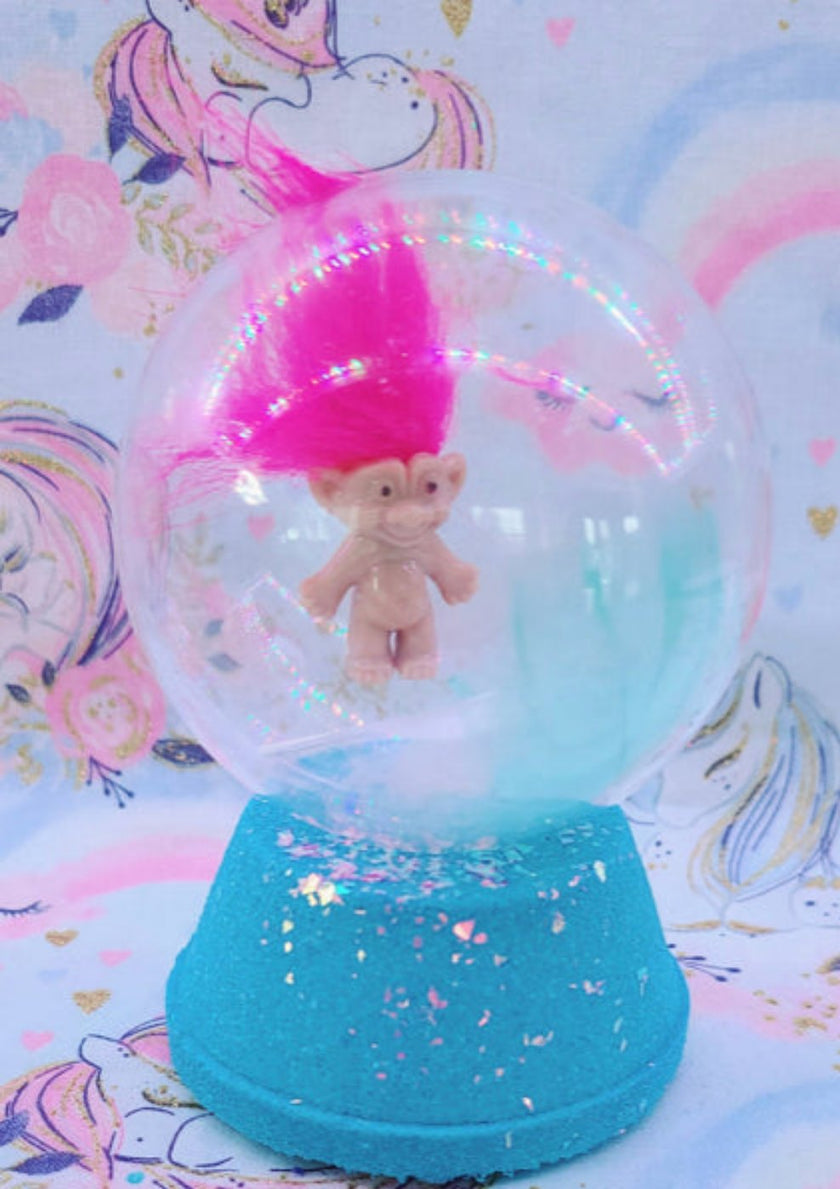 Bombe moussante globe Troll (Barbe à papa) Bombe et potion magique de licorne