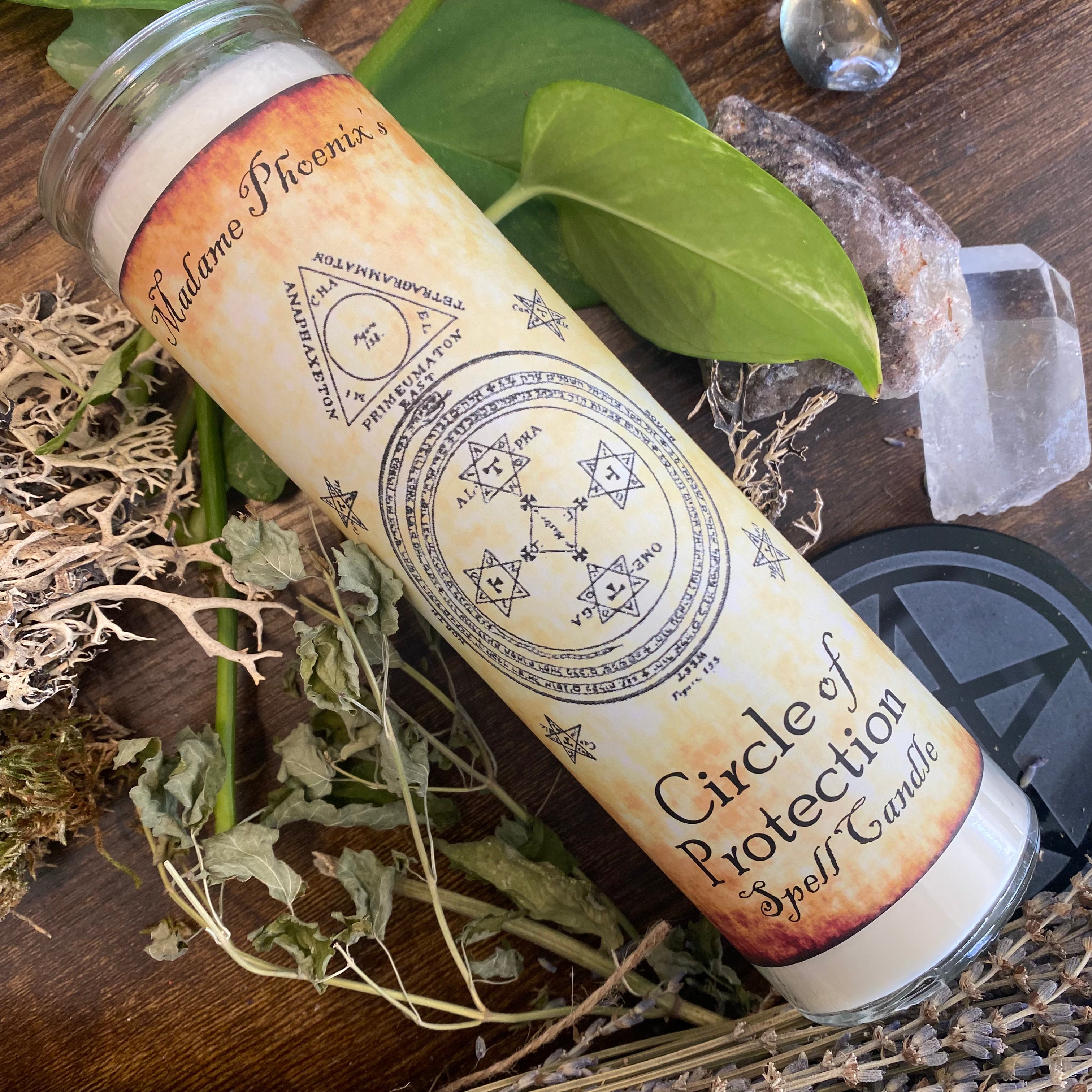 Circle of Protection Magic Spell Candle (White)