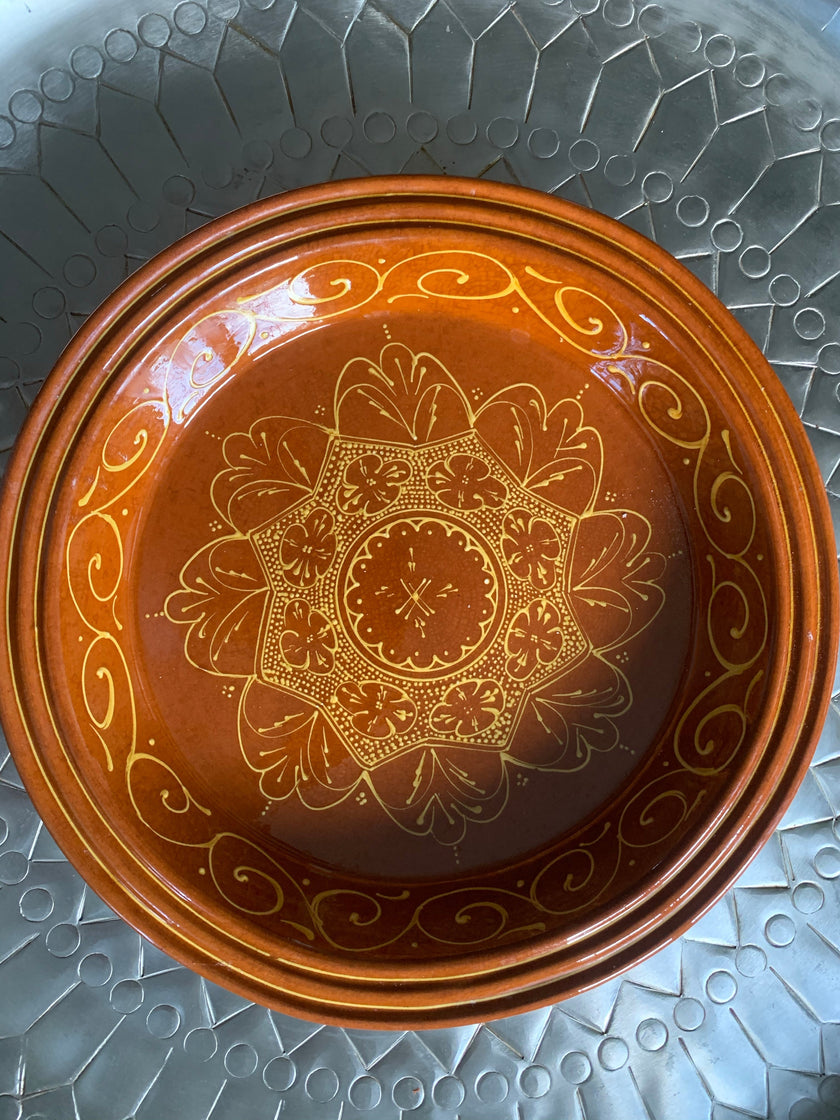 Kasriya Moroccan Clay Plate Guessaa Decorated 45 cm
