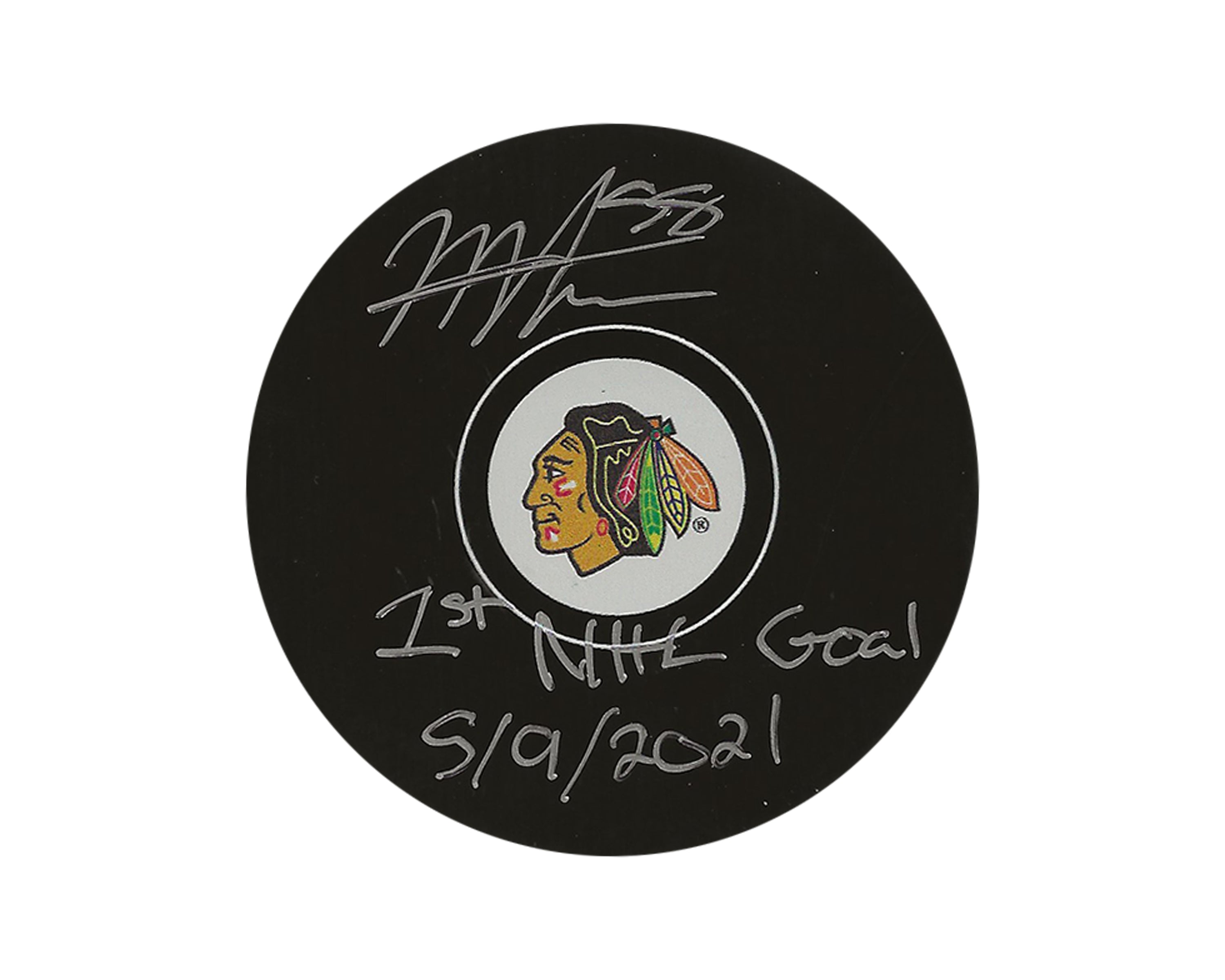Mackenzie Entwistle Autographed Chicago Blackhawks Autograph Model Puck Inscribed 