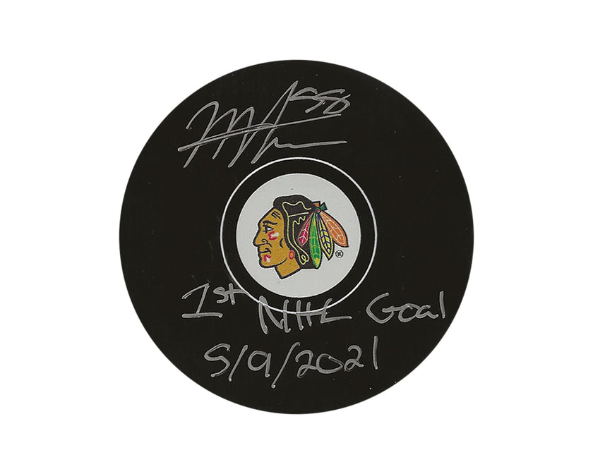 Mackenzie Entwistle Autographed Chicago Blackhawks Autograph Model Puck Inscribed 