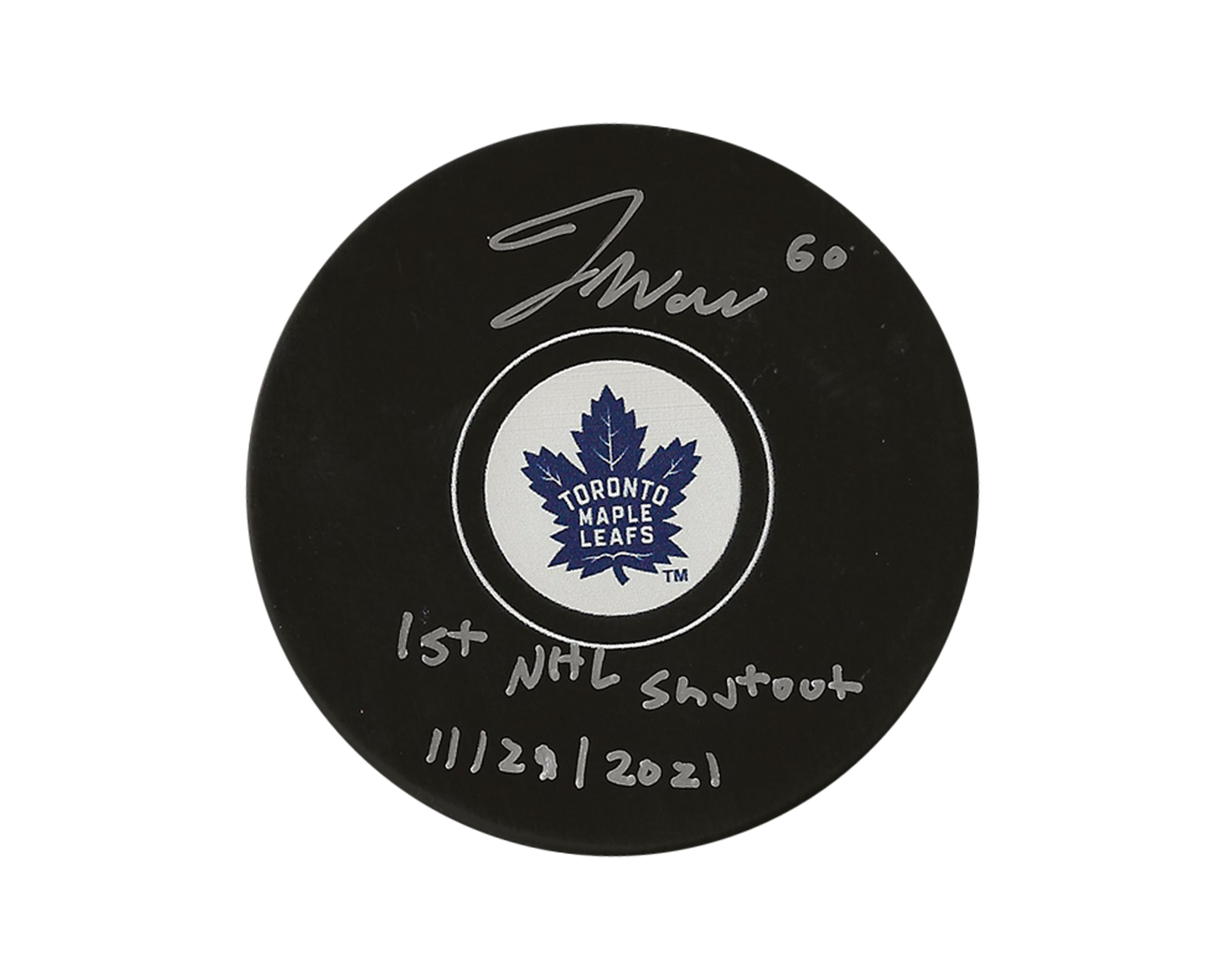 Joseph Woll Autographed Toronto Maple Leafs Autograph Model Puck Inscribed 