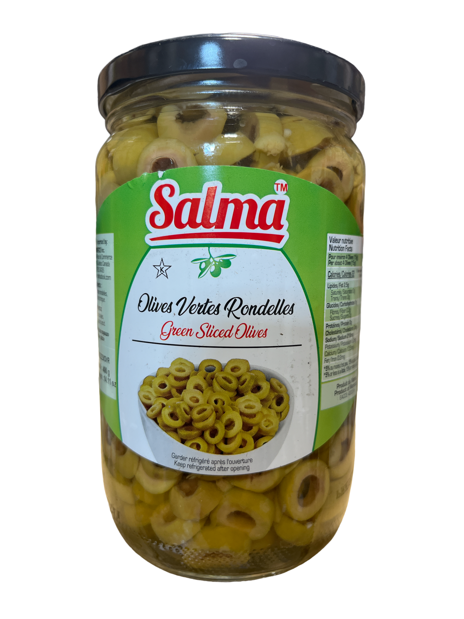 Salma  Sliced Green Olives 450gNet