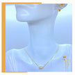 18K Real Gold White Pearl Earrings & Necklace Set (18”)