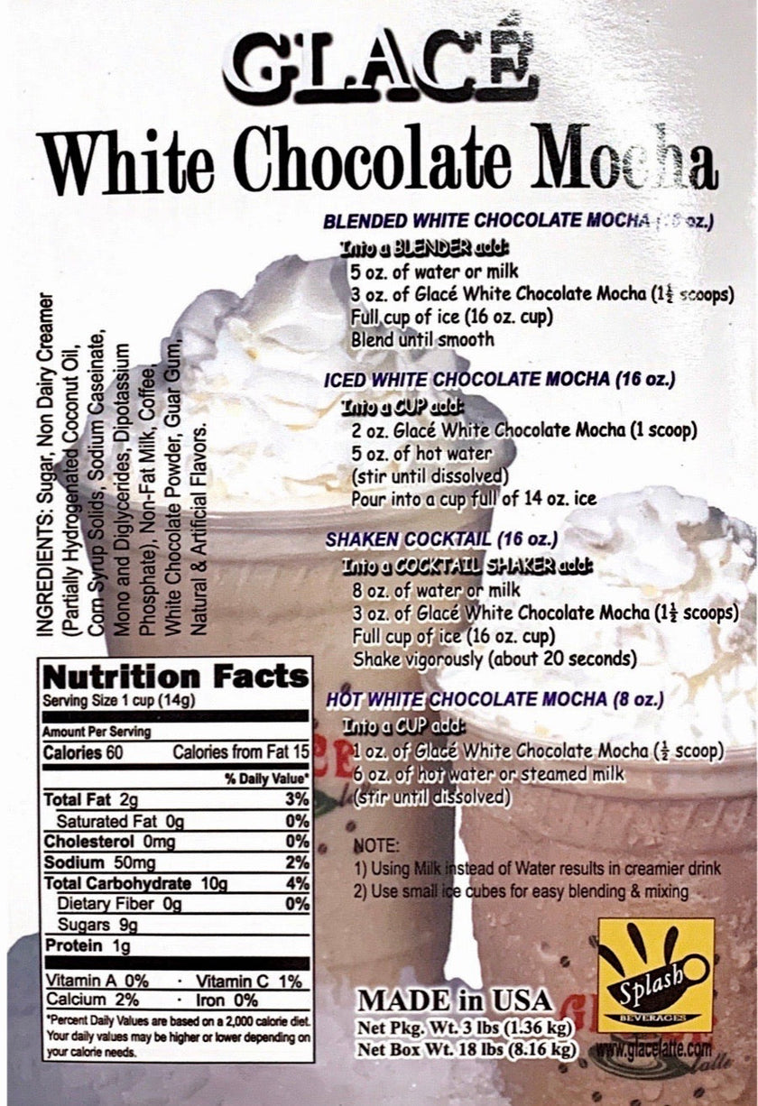 White Chocolate Mocha 4 in 1 Bubble Tea / Latte and Frappe Mix - Ships Free Within Canada on Orders Above CAD $199