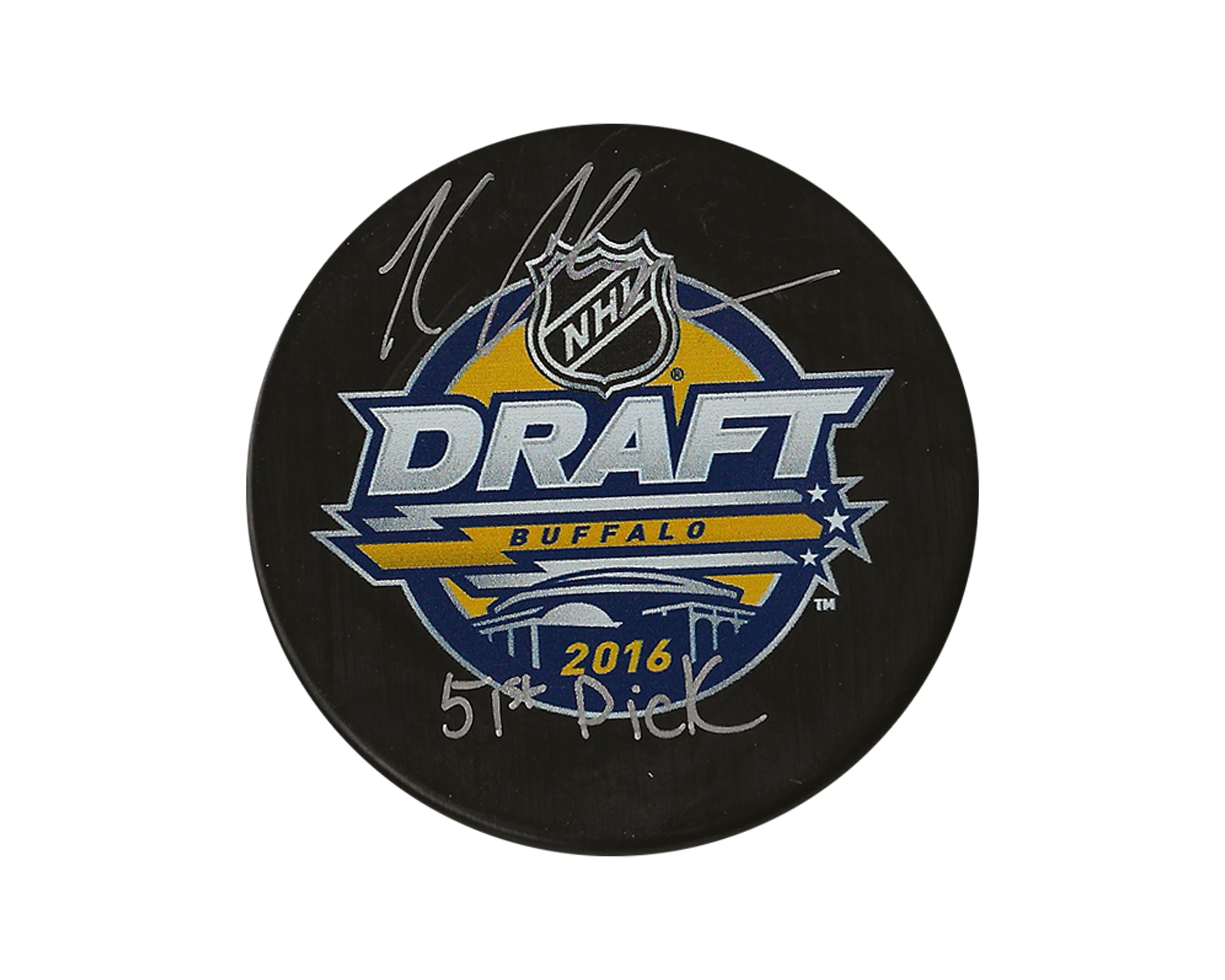 Kale Clague Autographed 2016 NHL Draft Puck Inscribed 