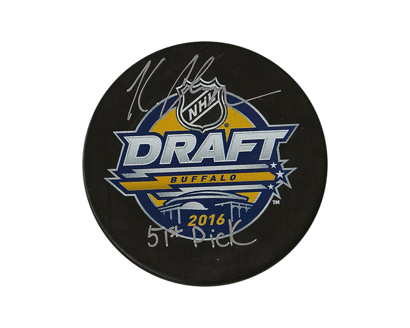 Kale Clague Autographed 2016 NHL Draft Puck Inscribed 