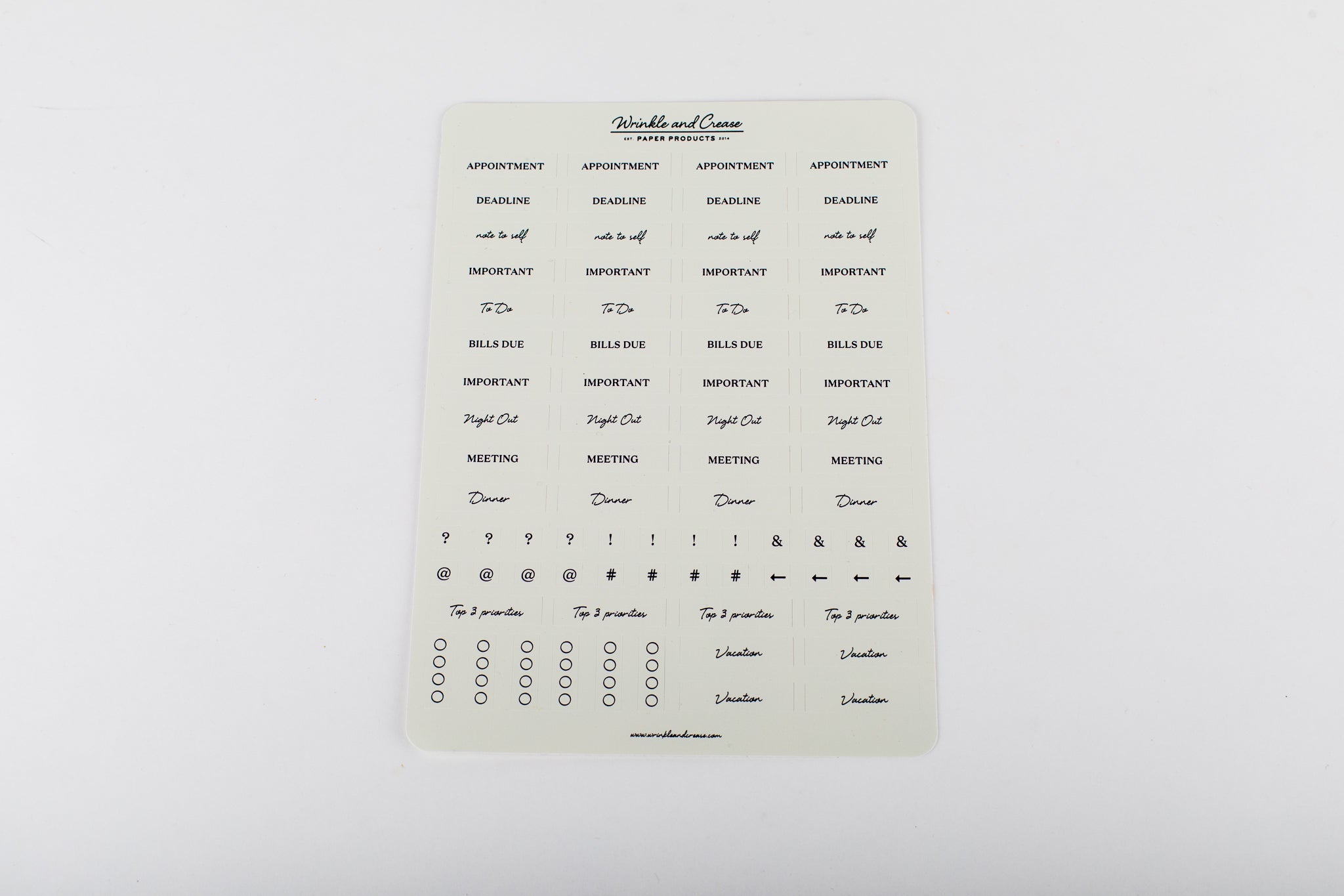 Planning Sticker Sheet