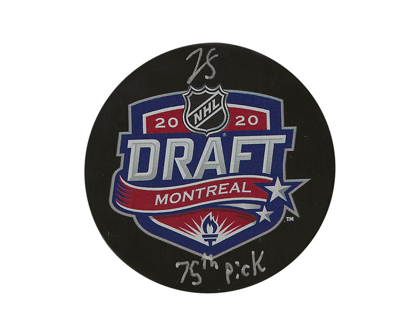 Jean-Luc Foudy Autographed 2020 NHL Draft Puck Inscribed 