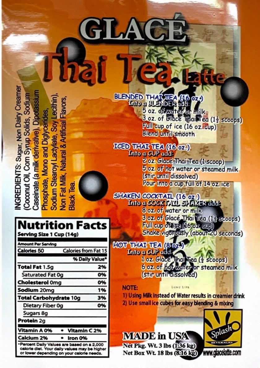 Thai Tea Latte 4 in 1 Bubble Tea / Latte and Frappe Mix - Ships Free Within Canada on Orders Above CAD $199