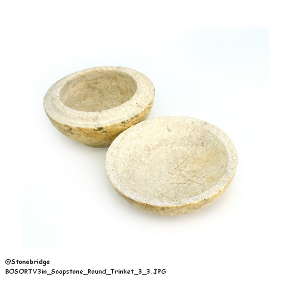 Soapstone Trinket Box - Round Top Varnished 3
