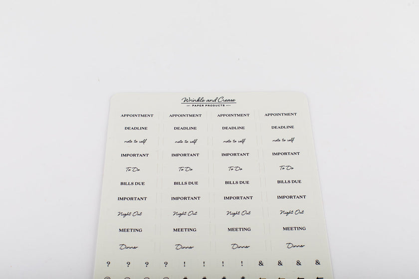 Planning Sticker Sheet