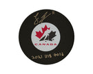 Logan Stankoven Autographed Team Canada Autograph Model Puck Inscribed 