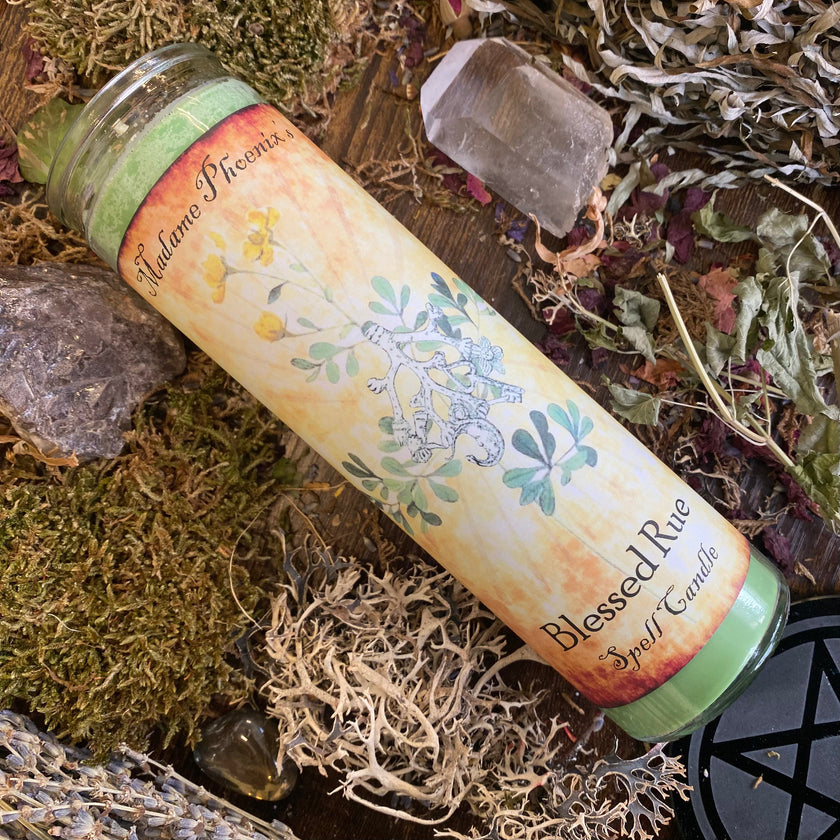 Organic Rue Magic Spell Candle