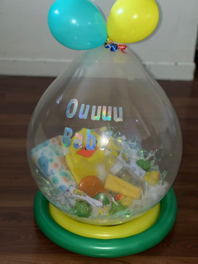 Custom Stuffed Balloons - Personalized Vinyl Writing & Bow