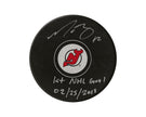 Nathan Bastian Autographed New Jersey Devils Autograph Model Puck Inscribed 