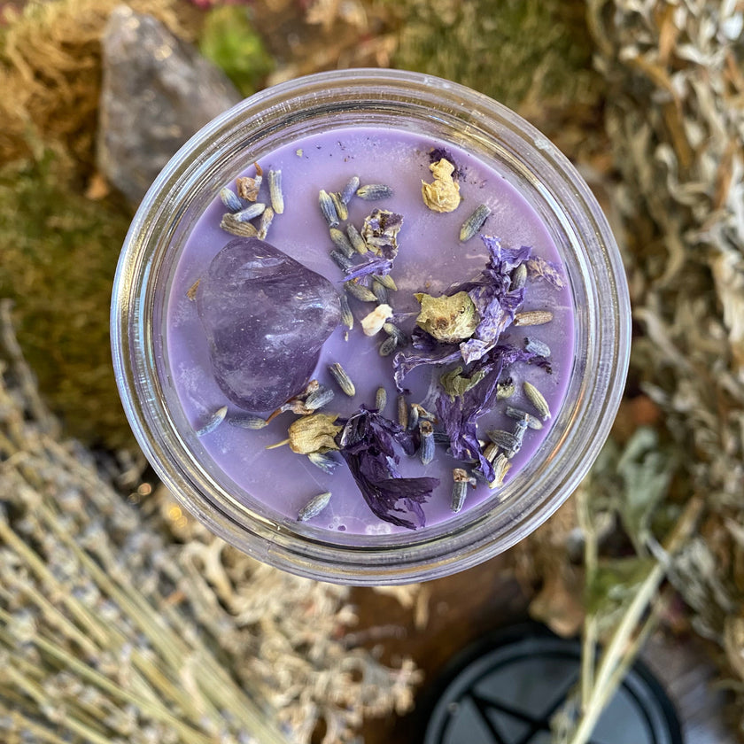 Crystal Magic Amethyst Spell Candle