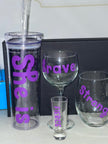 Custom Glass Gift Set - Personalized Tumbler & Wine Glasses