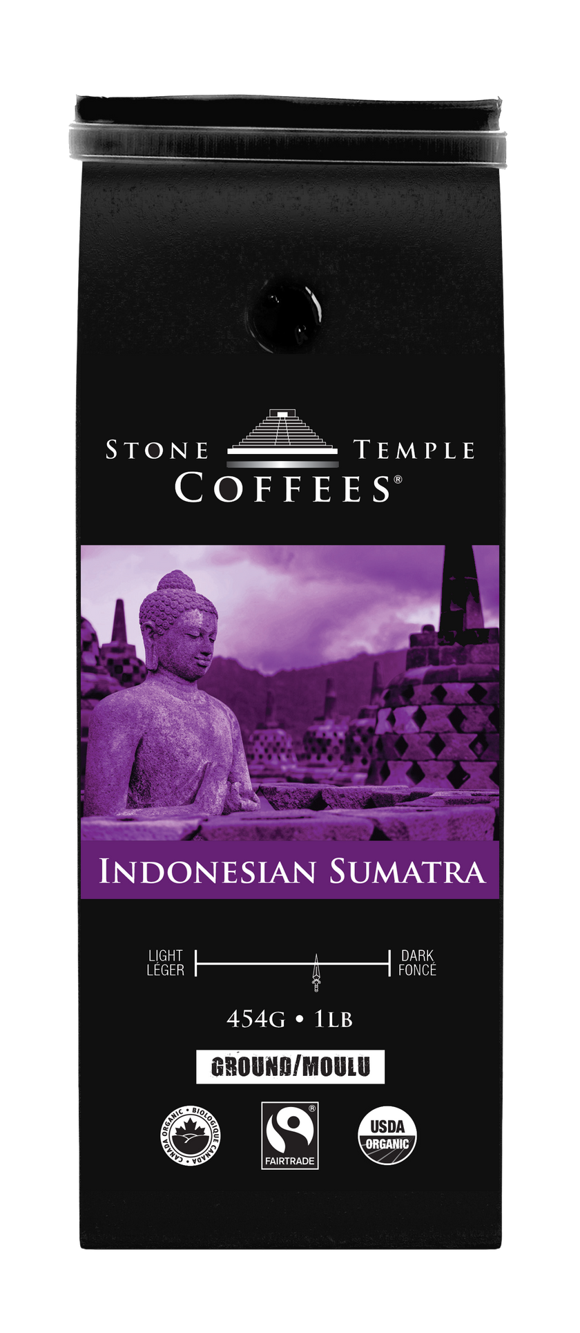 Indonesian Sumatra - Ground, Medium Roast, Certified Organic OCIA/ Fairtade Coffee 1lb/454g