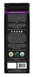 Indonesian Sumatra - Whole Bean, Medium Roast, Certified Organic OCIA/ Fairtrade Coffee, 1lb/454g