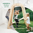 Aire de jeux intérieure en bois pour enfants - 6 en 1 : aire de jeux + ensemble d'oscillations + toboggan